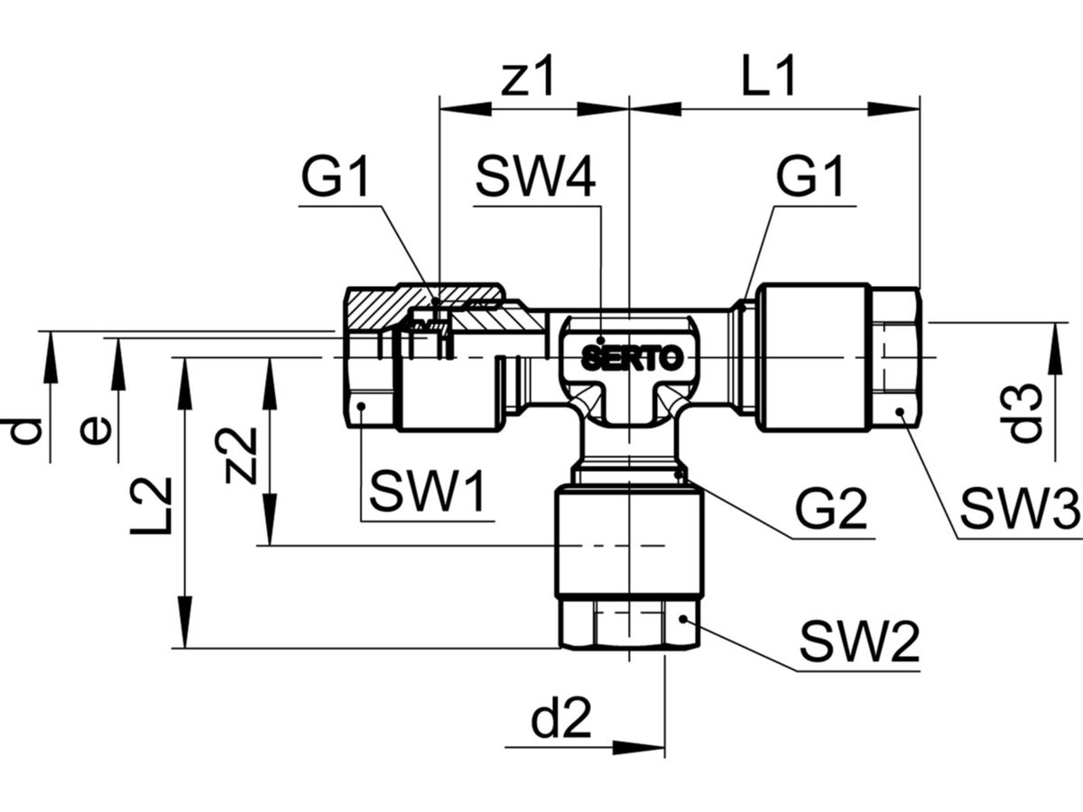 T-Verschraubung Serto Nr. 3021