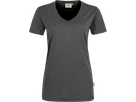 Damen-V-Shirt Perf. S anthrazit meliert - 50% Baumwolle, 50% Polyester, 160 g/m²
