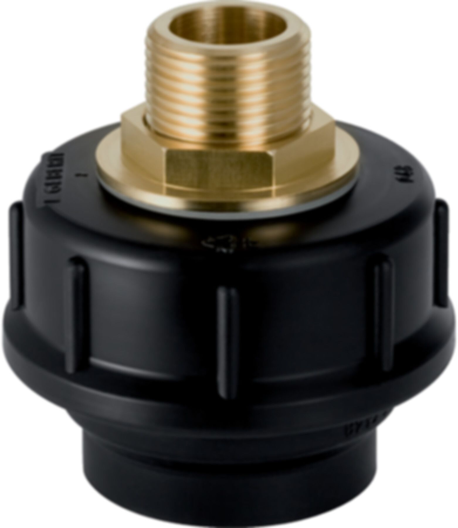 Geberit PE Stutzen mit Verschraubung - mit Messingnippel