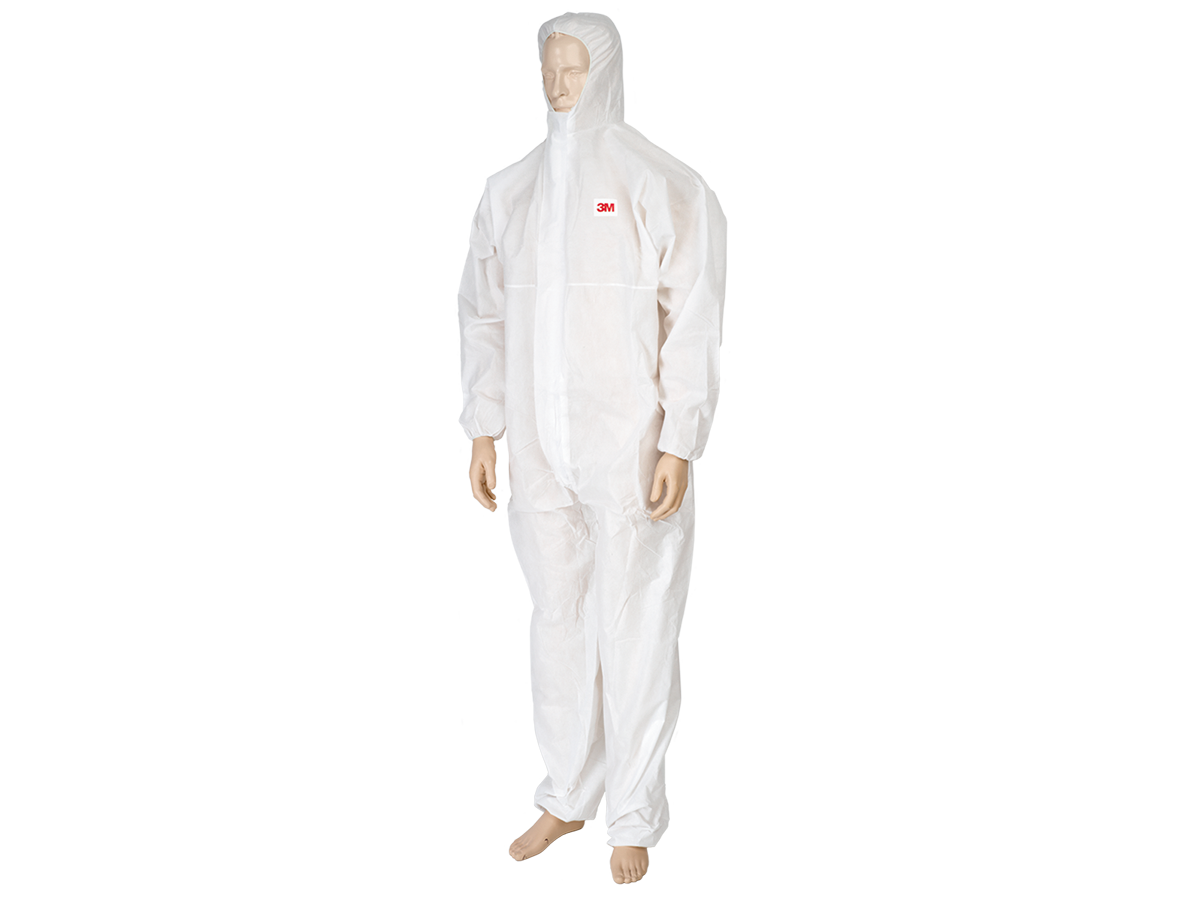 Weisser Schutzoverall mit Kapuze - Typ 5/6 aus Polypropylenvlies, Gr. M