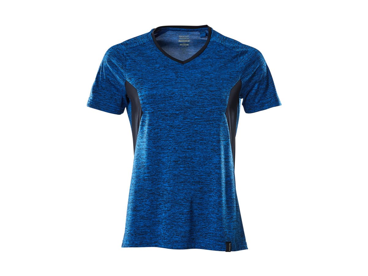 T-Shirt Damen, Gr. M ONE - azurblau/schwarzblau mit COOLMAX PRO