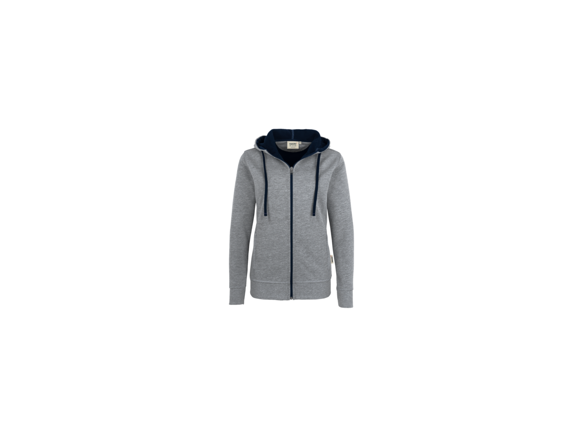 Damen-Kapuzenjacke Bonded XL - grau-meliert/tinte, 75% PES/25% CO
