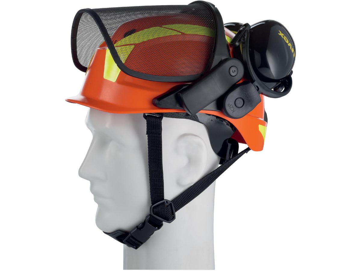 UVEX pheos forestry Schutzhelm orange - mit Metallvisier und Gehörschutz