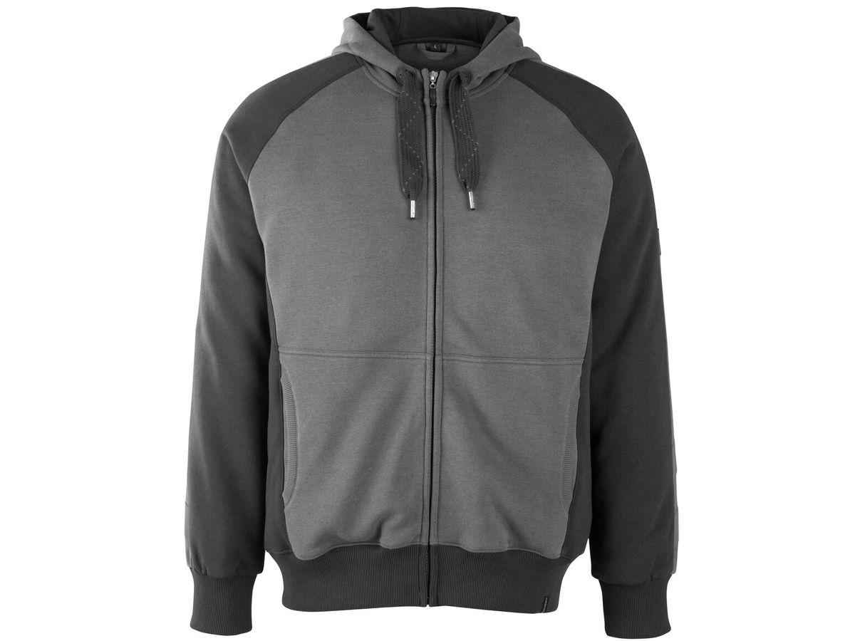 Wiesbaden Kapuzensweatshirt Grösse XL - dunk.-anthraz./schwarz 60% Baumw. 40% Po