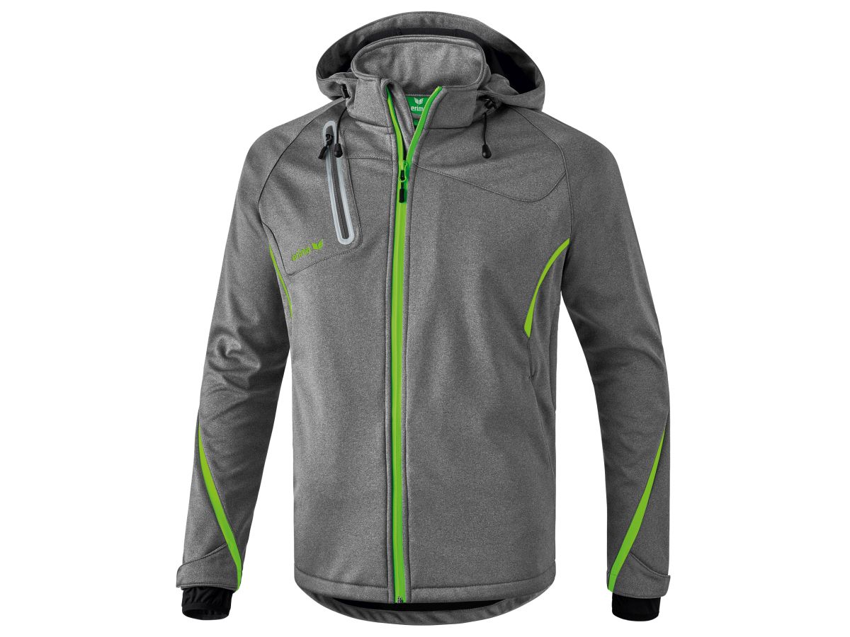 Softshell Jacket Erima Function - grau melange-green gecko