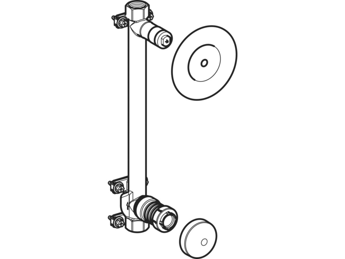 Geberit Duofix-Wasserstrecke 3/4" - Kompakteinheit