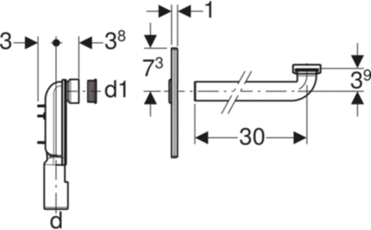 Geberit Fertigbau-Set für Unterputzsifon