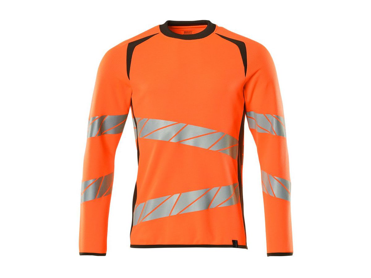 Sweatshirt Premium zweifarbig, Gr. MO - hi-vis orange/dunkelanthrazit