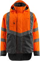 Regenjacke Harlow Gr. 2XL, 210 g/m² - hi-vis-orange/dunkelanth. 100% Polyester