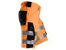 Snickers HighVis Stretch Shorts, Gr. 64 - signalorange-schwarz, Slim Fit, CL1