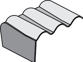 Wellplatten Pultfirstkappe 80° OA 22R - Abschluss rechts