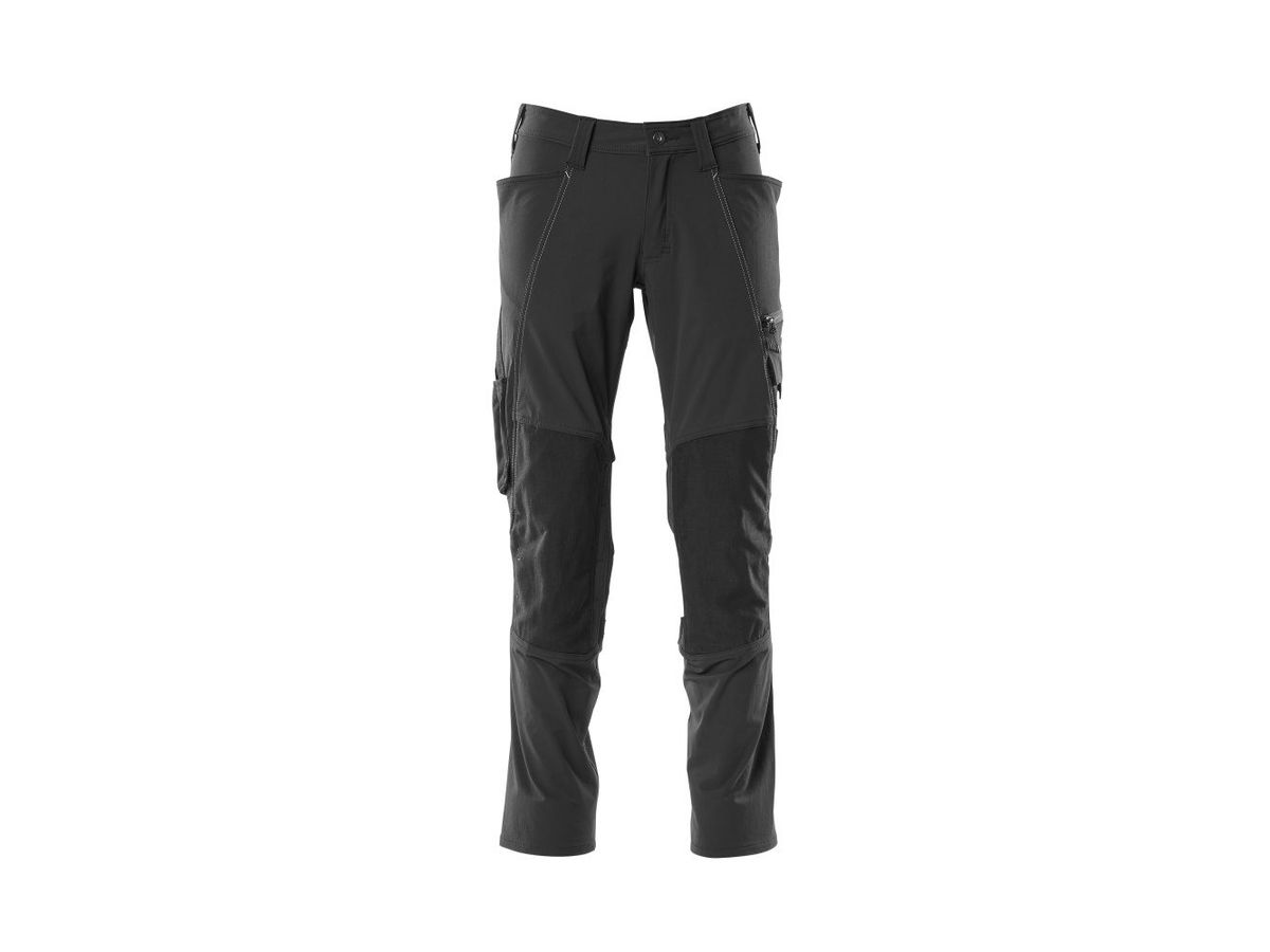Hose mit Knietaschen Gr. 76C46 - schwarz, 92% NY/8% EL, 250 g/m2