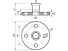 Flansch mit Muffe PN 10/16  22 - C-Stahl