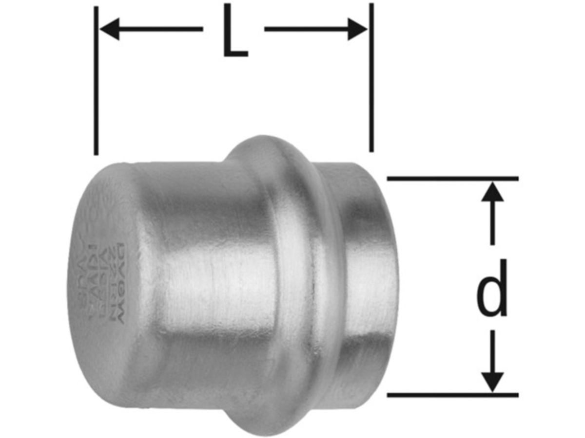 Optipress-Therm Verschlusskappe - Stahl 1.0308 verzinkt