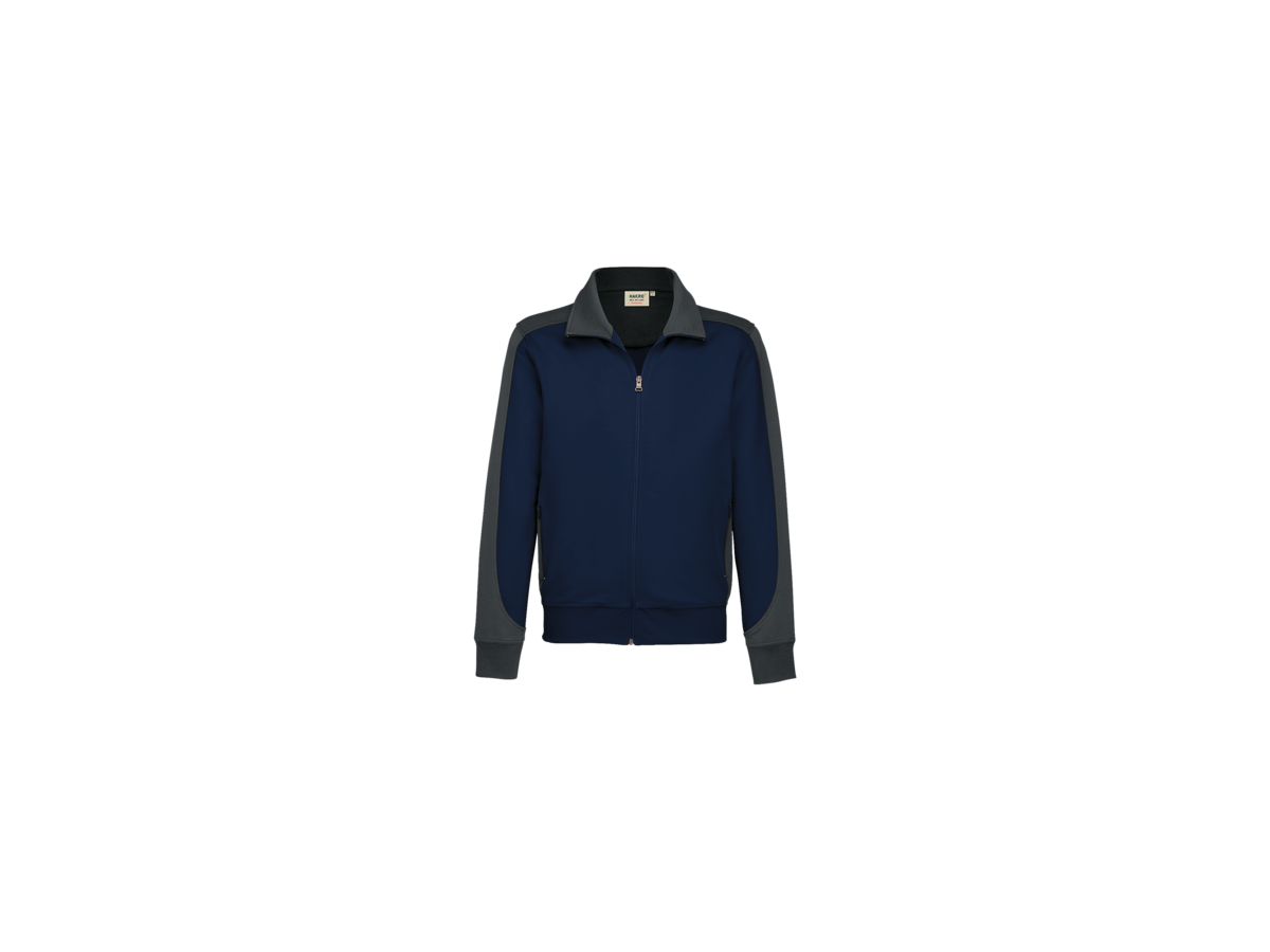 Sweatjacke Contrast Perf. M tinte/anth. - 50% Baumwolle, 50% Polyester, 300 g/m²