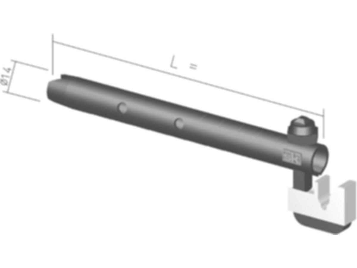Rohrkonsole Ø 14 mm mit vertikal - verstellbarem Bügel