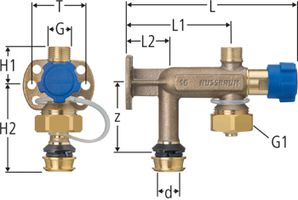 Optiflex-Flowpress-Kombiventil - mit Wandflansch