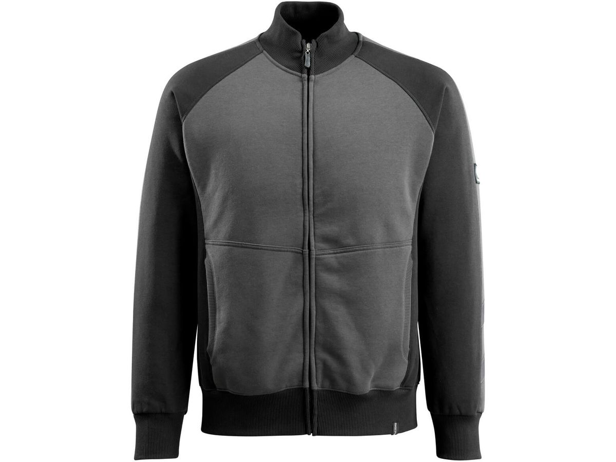 Amberg Sweatshirt m. Reissverschluss 3XL - dunkelanthrazit/schwarz, 60% CO/ 40% PES