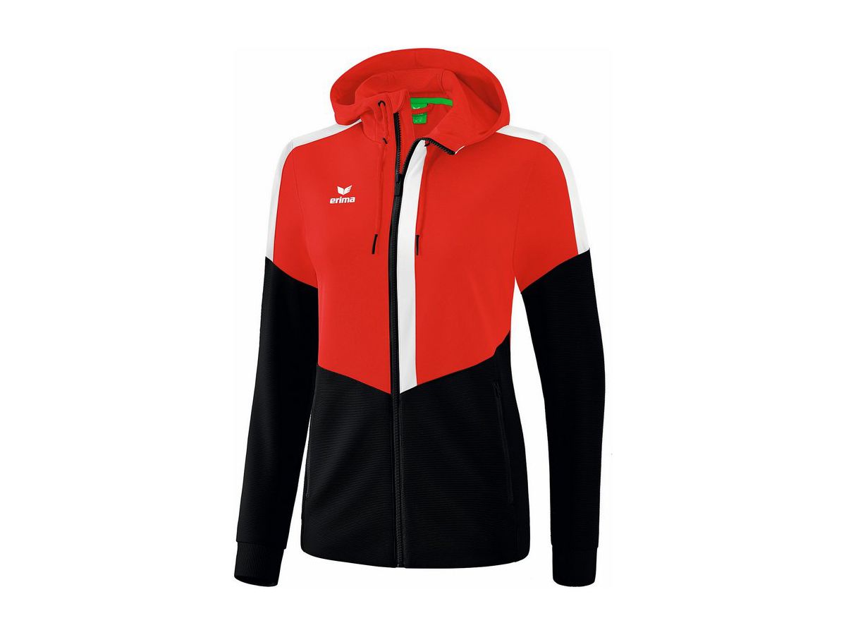 Squad Trainingsjacke mit Kapuze, Gr. 36 - rot/schwarz/weiss, 100% PES