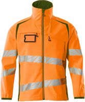 Soft Shell Jacke, Gr. 2XL - hi-vis orange/moosgrün, 100% PES