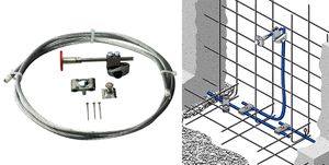 Anschliessgarnitur Inox A4 - komplett mit 3 m Stahlseil verzinkt