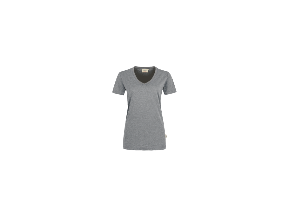 Damen-V-Shirt Perf. Gr. S, grau meliert - 50% Baumwolle, 50% Polyester, 160 g/m²
