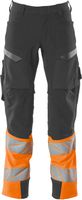 Hose mit Knietaschen, Stretch, Gr. 76C46 - dunkelanth./hi-vis orange, 88%PES/12%EL