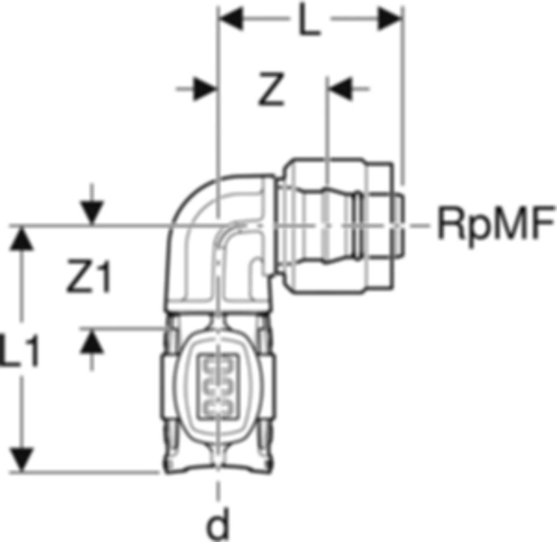 Übergangswinkel 90° mit MasterFi - GEBERIT FlowFit