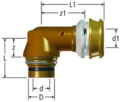 Steckübergang gekröpft - auf Optiflex-Flowpress