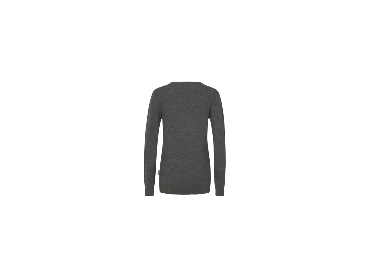 Damen-V-Pullover Merino W. L anth-mel. - 100% Merinowolle