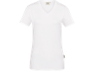 Damen-V-Shirt Stretch Gr. M, weiss - 95% Baumwolle, 5% Elasthan, 170 g/m²