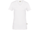 Damen-V-Shirt Stretch Gr. XS, weiss - 95% Baumwolle, 5% Elasthan, 170 g/m²