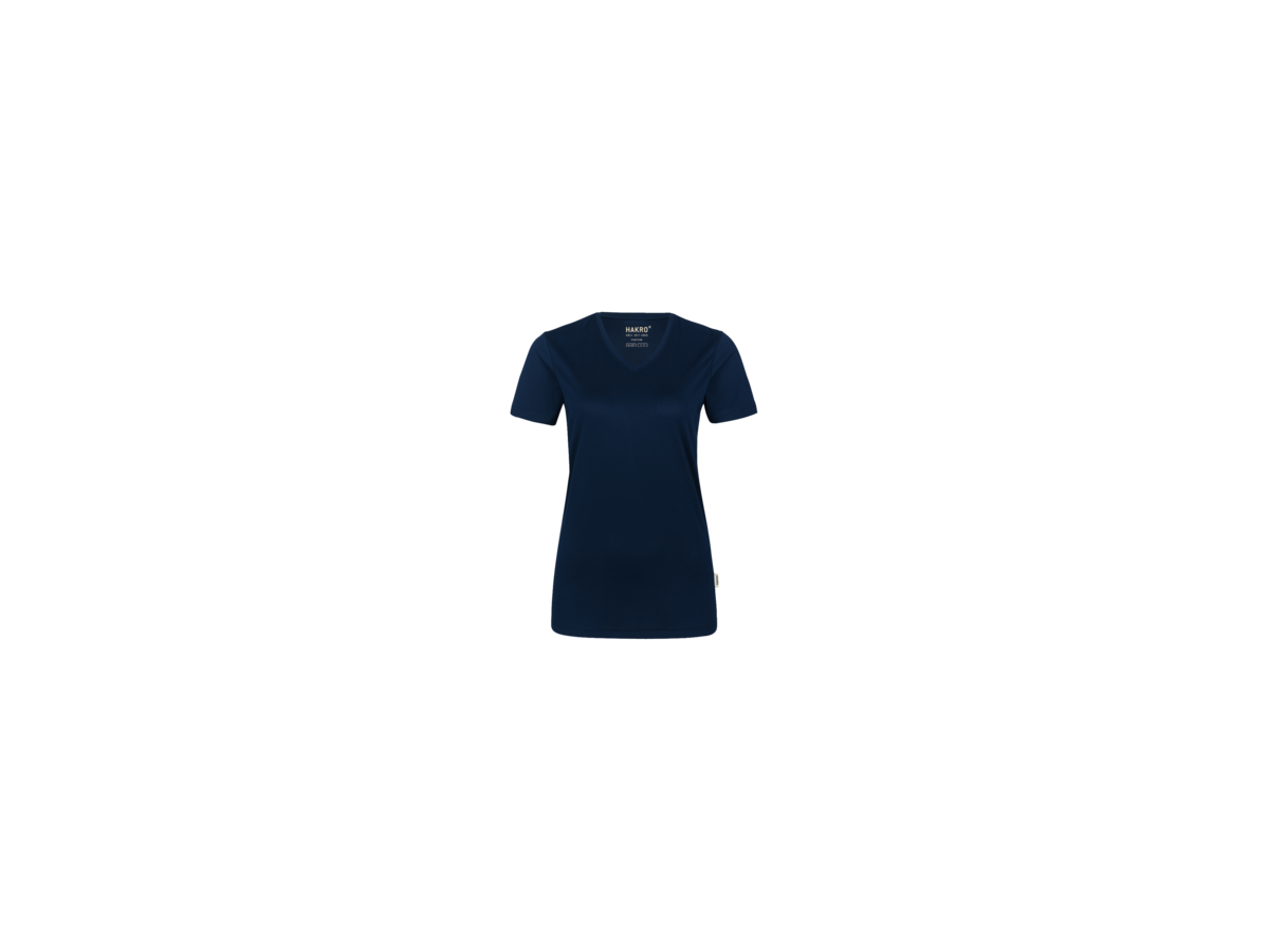 Damen-V-Shirt COOLMAX Gr. L, tinte - 100% Polyester, 130 g/m²