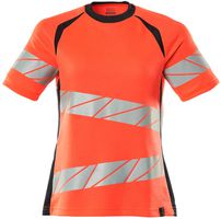 T-Shirt Damen-Passform, Gr. 2XLO - hi-vis rot/schwarzblau