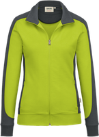Damen-Sw.jacke Contr. Perf. M kiwi/anth. - 50% Baumwolle, 50% Polyester, 300 g/m²