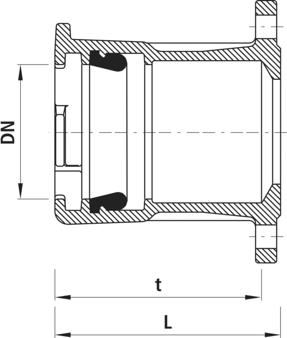 Flansch-/Steckmuffen-Stück BAIO, PN 16 - BAIO