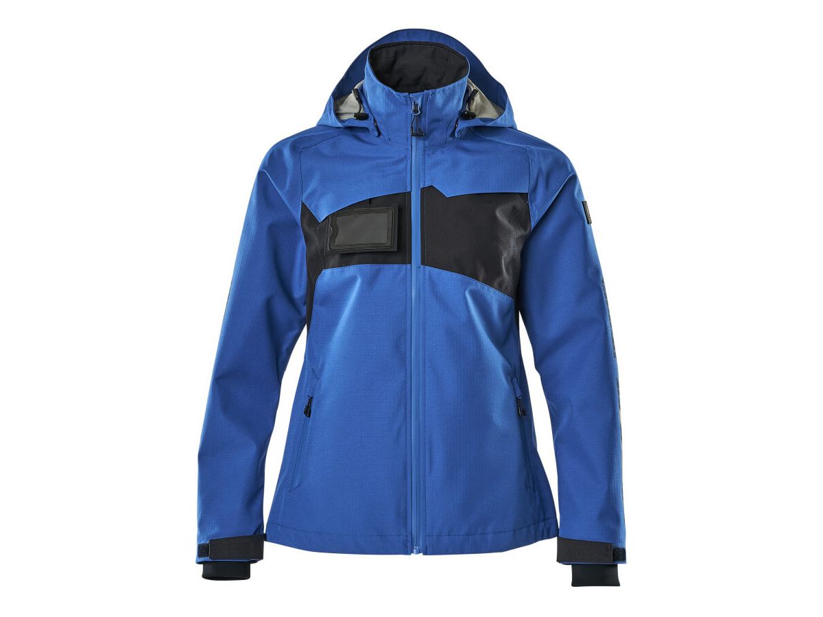 Hard Shell Jacke, wasserdicht, Gr. L - azurblau/schwarzblau, Damen, 100% PES