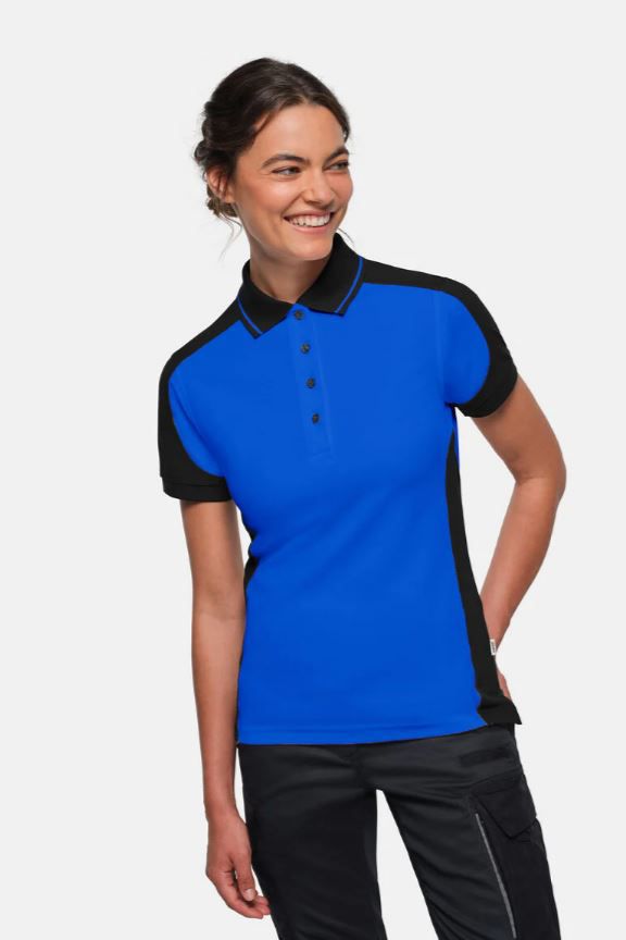 Poloshirt Mikralinar Contrast Gr. 2XL - royalblau/schwarz, Damen