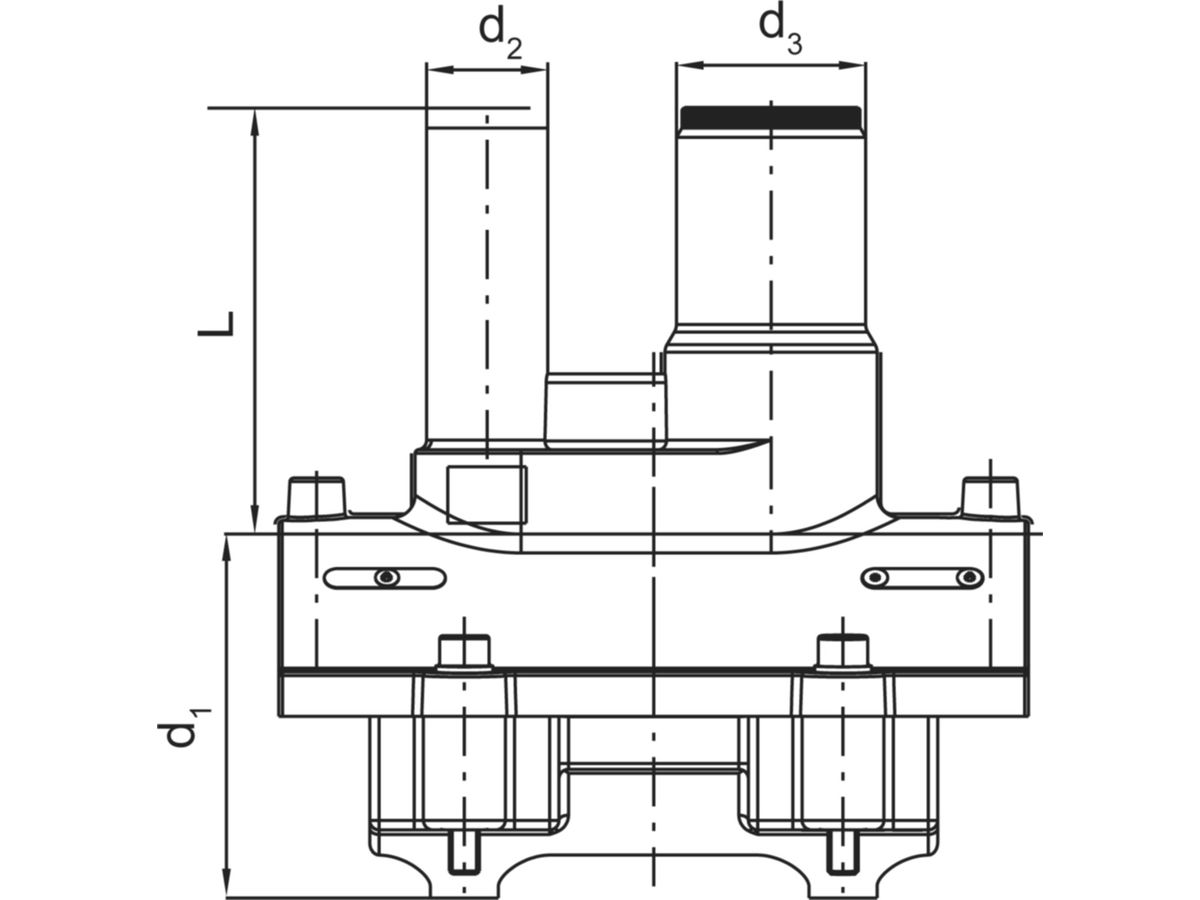 Druckanbohrarmaturen ALIAXIS FRIALEN DAP - d1 110 mm / d2 50 mm