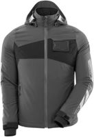 Winterjacke mit Kapuze Damen, Gr. 2XL - dunkelanthrazit/schwarz, 100% PES