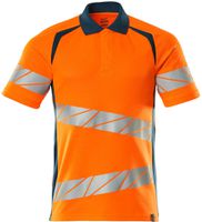 Polo-Shirt fluoreszierend, Gr. 2XLONE - hi-vis orange/dunkelpetroleum
