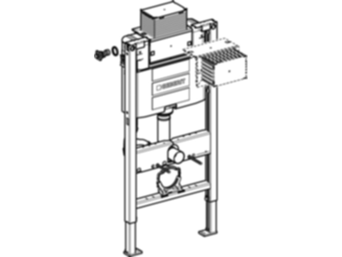 Geberit Duofix-Wand-WC-Element Omega - Typ 98, Betätigung von oben/vorne