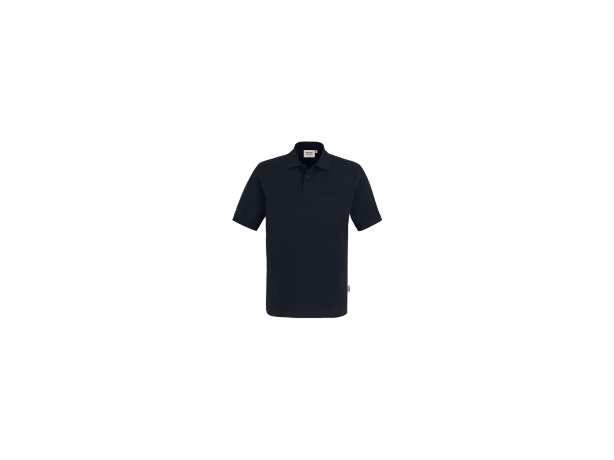 Pocket-Poloshirt Top Gr. XS, schwarz - 100% Baumwolle, 200 g/m²