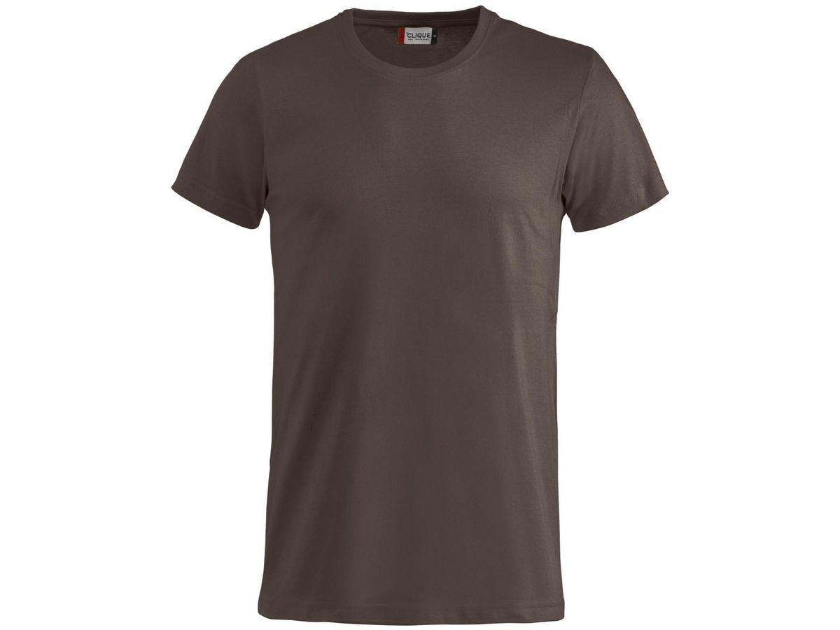 CLIQUE BASIC-T T-Shirt Grösse L - dunkles mocca, 100% Baumwolle 145g/m²