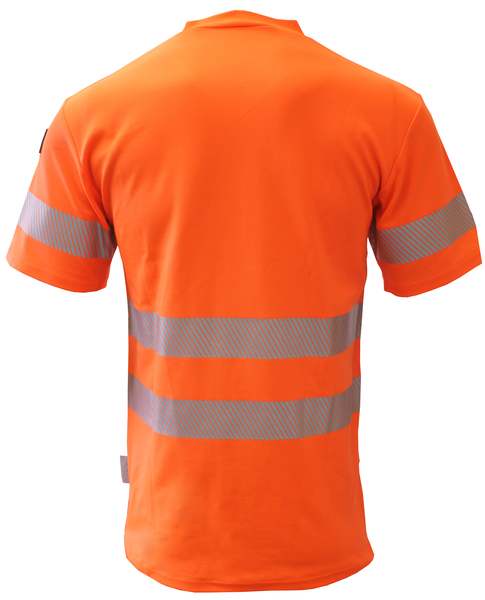 Bormio Säntis T-Shirt, Kurzarm UPF 40 - leuchtorange, mit Reflexstreifen