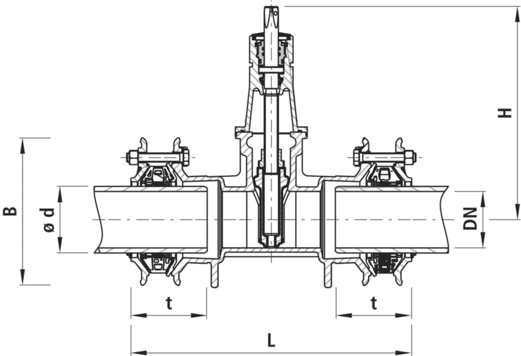 Mehrbereichsmuffenschieber - SYNOFLEX PN16