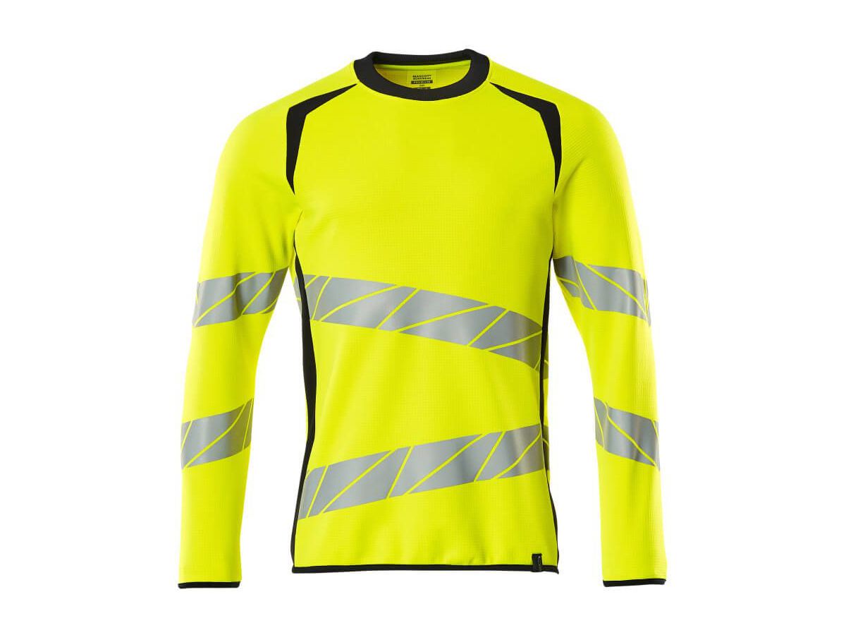 Sweatshirt Premium zweifarbig, Gr. MO - hi-vis gelb/schwarzblau