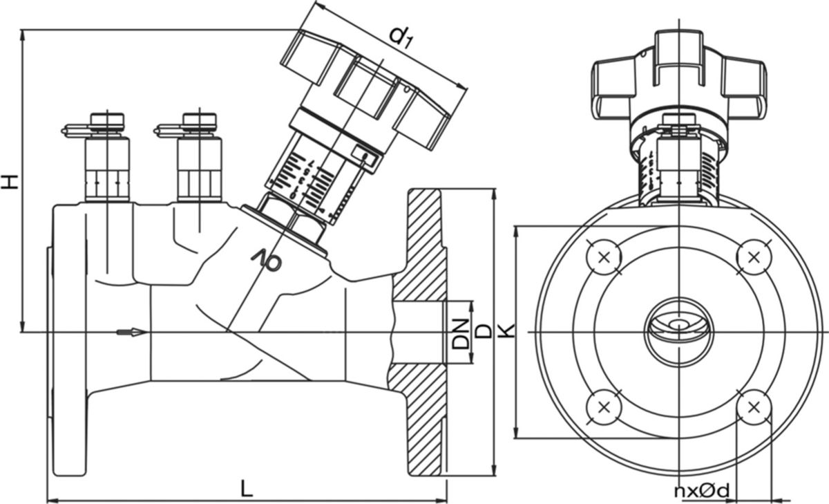 Oventrop Strangregulierventil VFC - Hydrocontrol GG 25