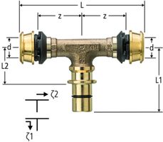 Optiflex-Flowpress-T-Stück - auf MeplaFix mit Stecknippel