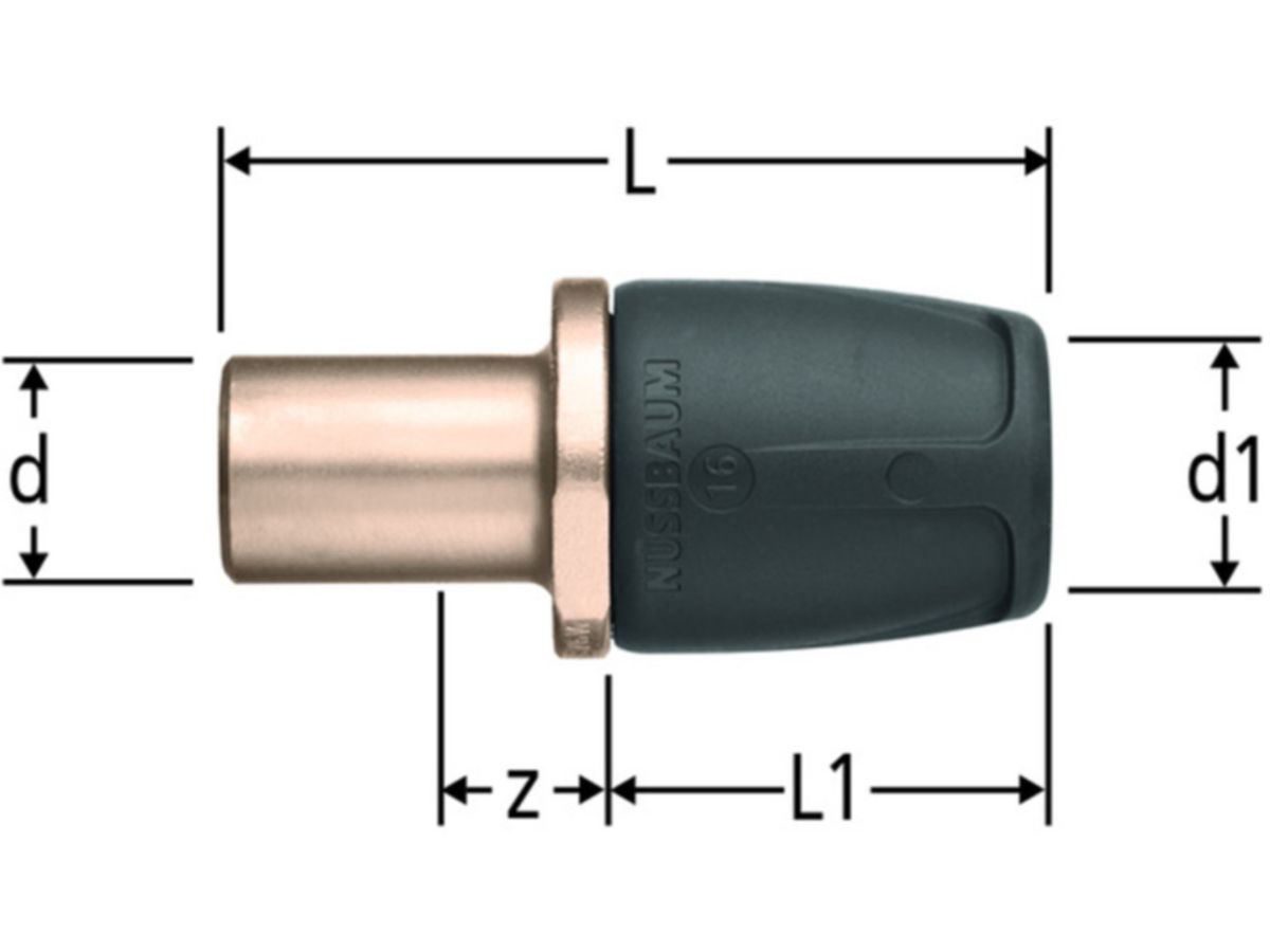 Optiflex prOfix Übergang - mit Optipress-Einsteckende
